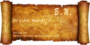 Bricht Marót névjegykártya